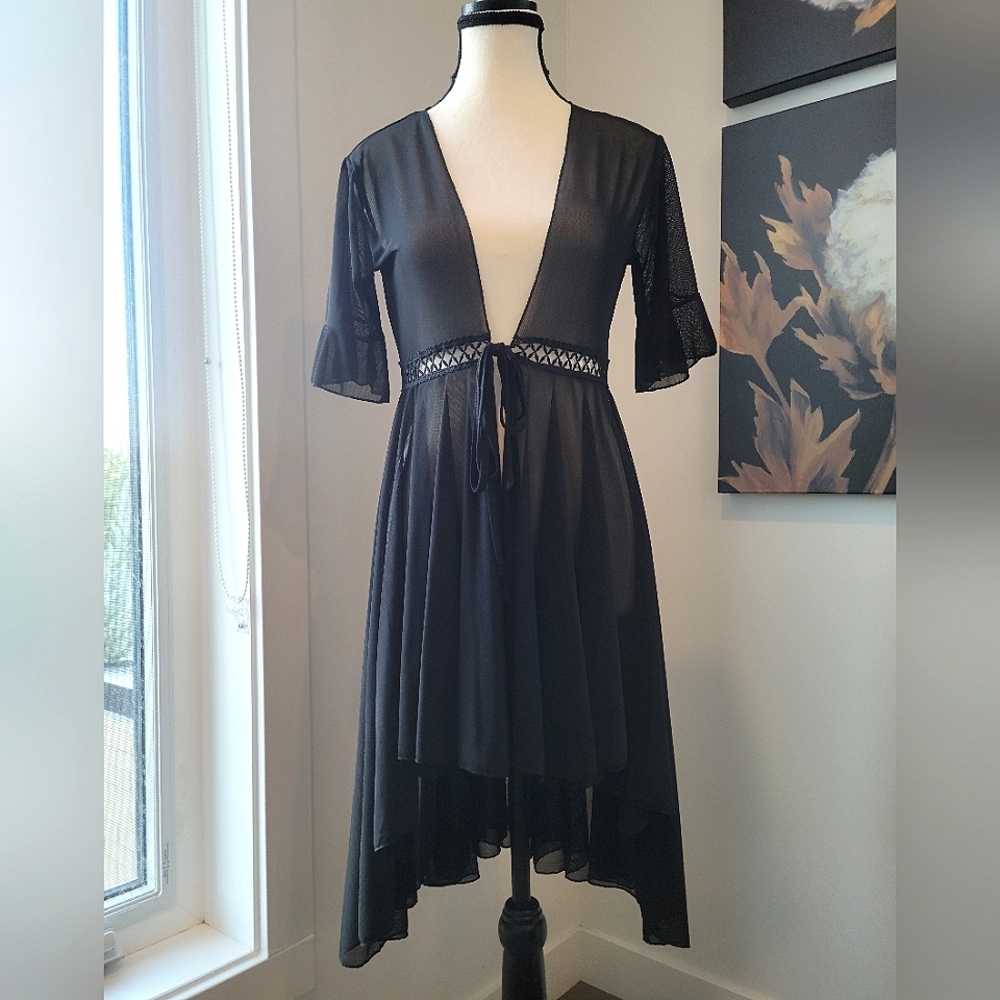 3/$30 Elegant Sheer Black Cover Up